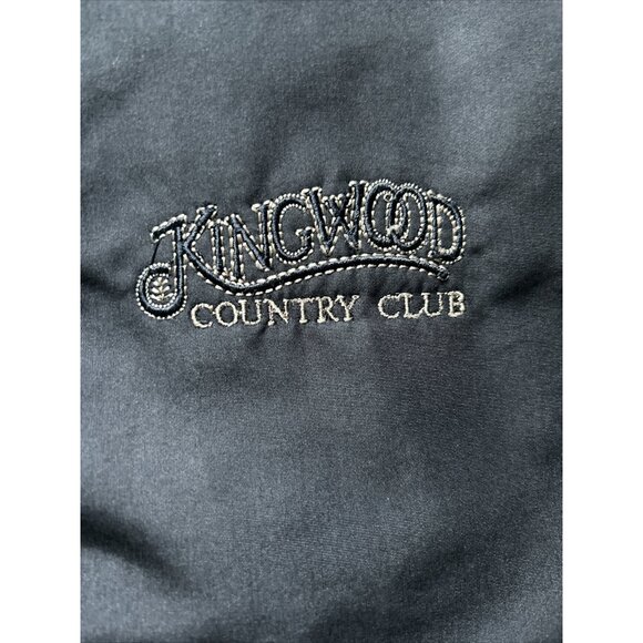 Cutter & Buck Large Black Poly Golf Jacket Shirt Kingwood Golf Club Logo - Picture 3 of 9